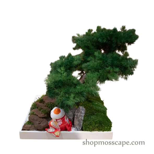 Japanese Bonsai & Lucky Cat Miniature Decor | Bonsai-scape (5-029 w/ MF)